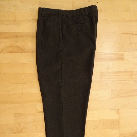 VINTAGE EDDIE BAUER MENS AKA WOOL DRESS PANTS SIZE 33W Dark Brown - Picture 6 of 9